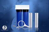 Dual Big Blue Whole House Water Filtration System | 4.5" x 20" + Sediment & KDF 85/GAC Filters